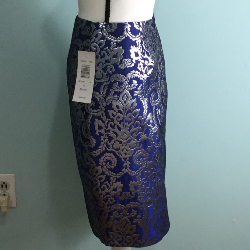 Sunny Leigh-Royal Blue/Silver Metallic Skirt - Picture 2 of 5